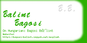 balint bagosi business card